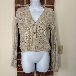 Happily Grey knit cardigan in a cream color and a size medium